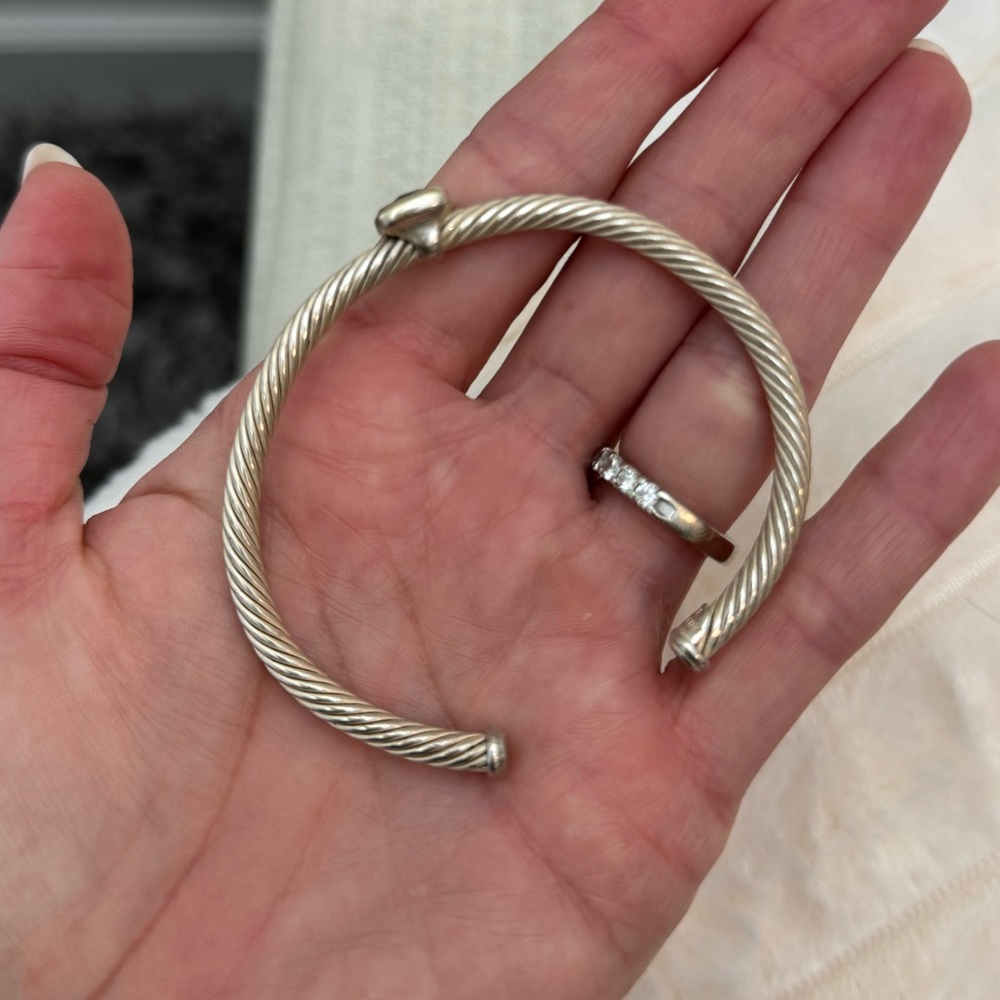 DAVID YURMAN Sterling Silver Amethyst 4mm Noblesse Cable Bracelet - Picture 5 of 15